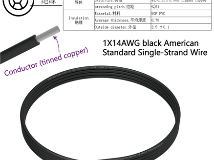1X14AWG 美标单支电源线